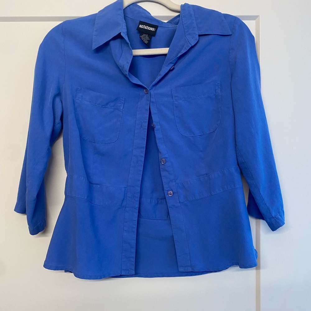 Notations Blue Button-Up Shirt